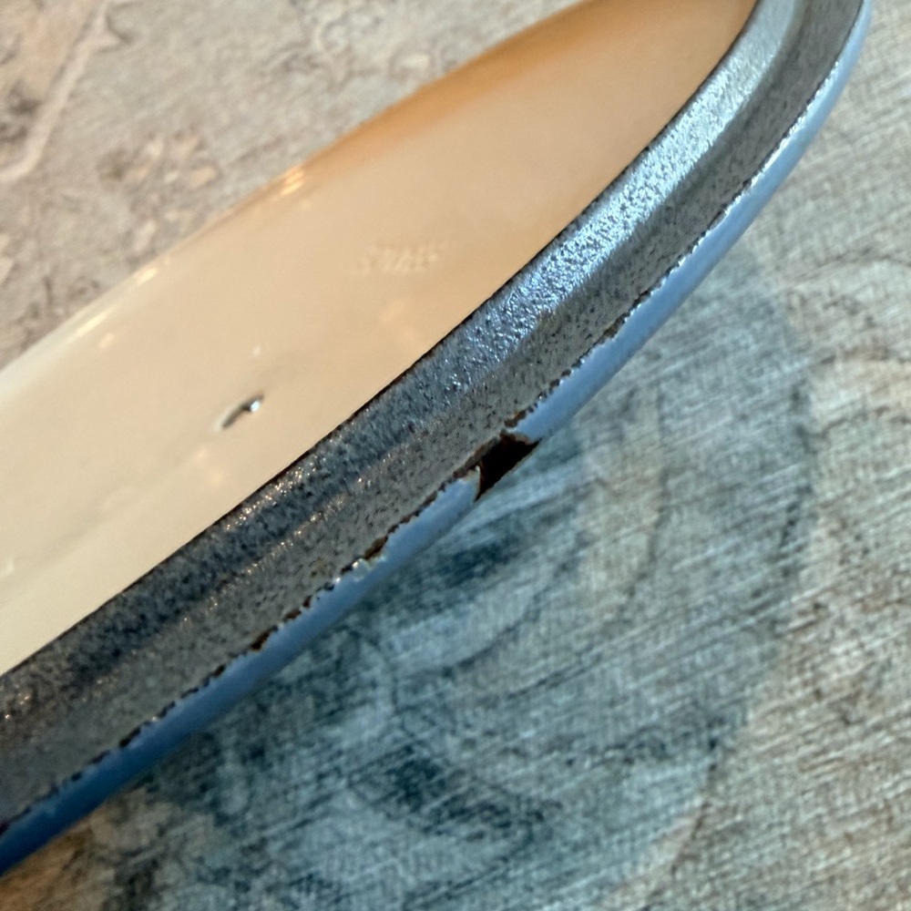 Le Creuset Pale Blue Enamel Cast Iron Lid with Black Knob VTG 10” - Picture 6 of 10